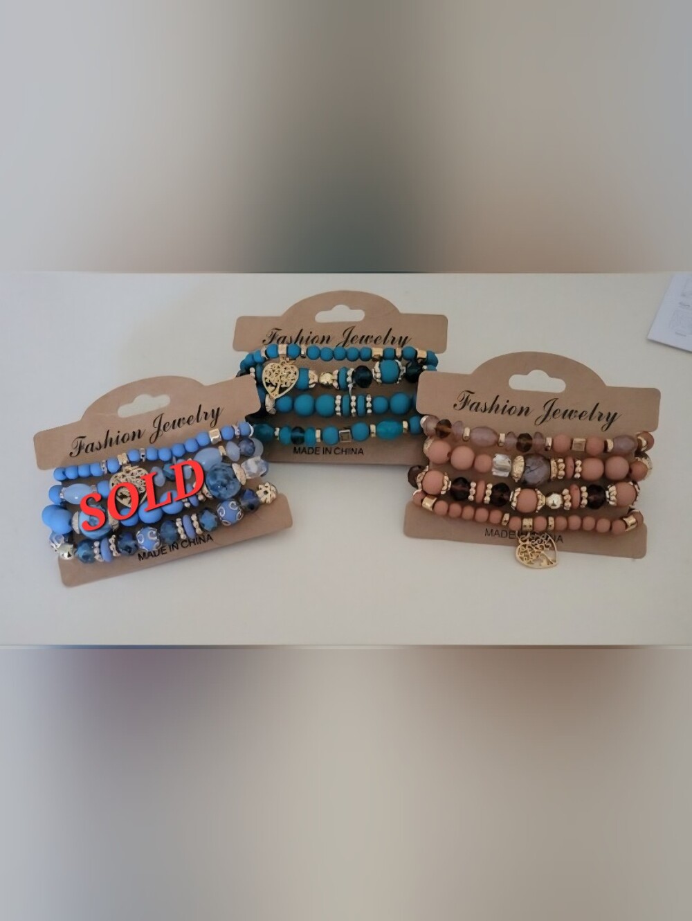 4 Strand Beaded Bracelet Tree Of Life Choose One Turquoise or Peach